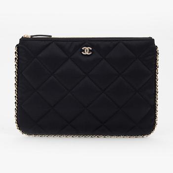 Chanel, a black satin clutch, 2021.