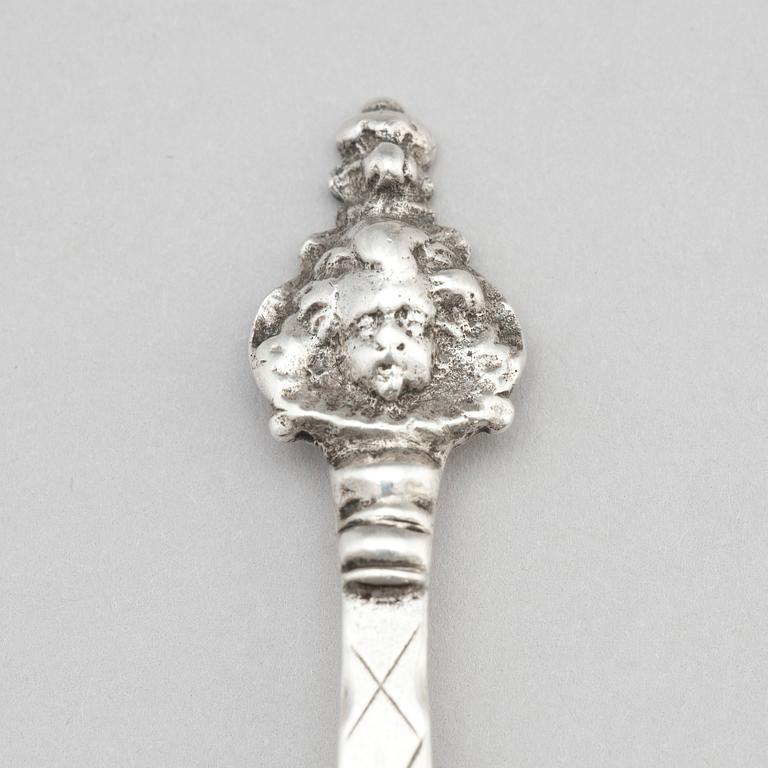 A Swedish silver spoon, mark of Johan Söderdahl, Söderköping 1762.