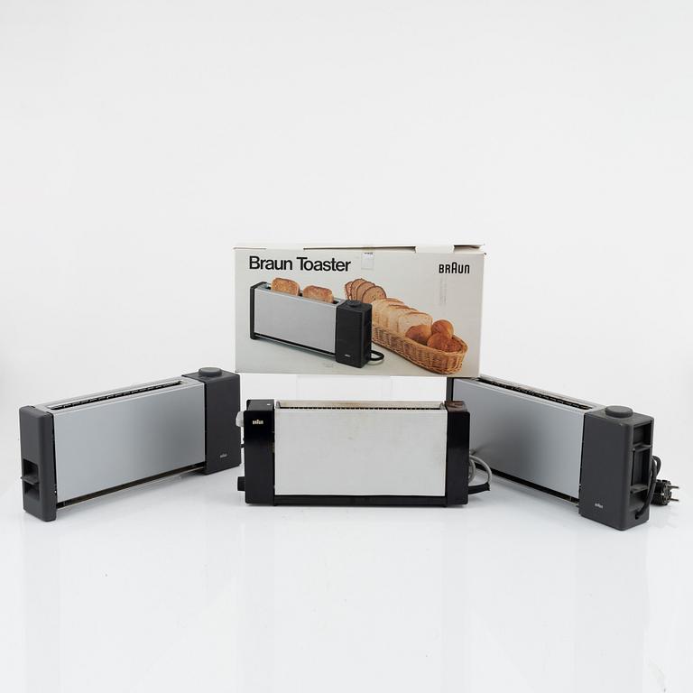 Reinhold Weiss & Hartwig Kahlcke, three  toasters, Braun.