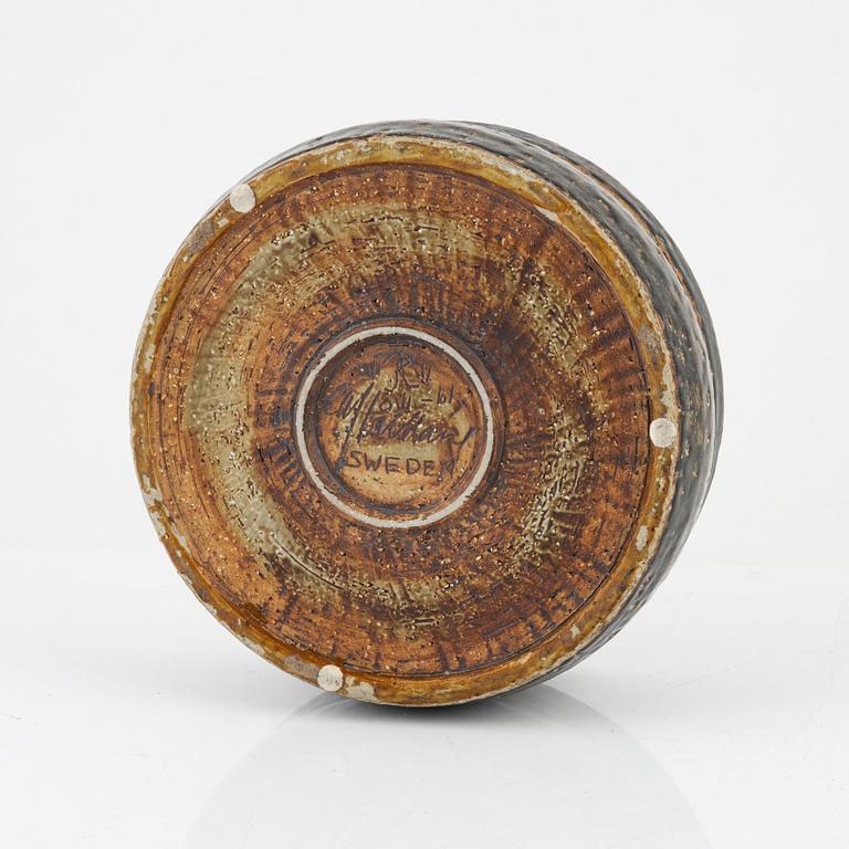 Carl-Harry Stålhane, objekt, chamotterat stengods, Rörstrand, signerad och daterad -61.