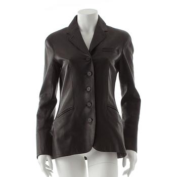 414. HERMÈS, a black leather suit jacket.