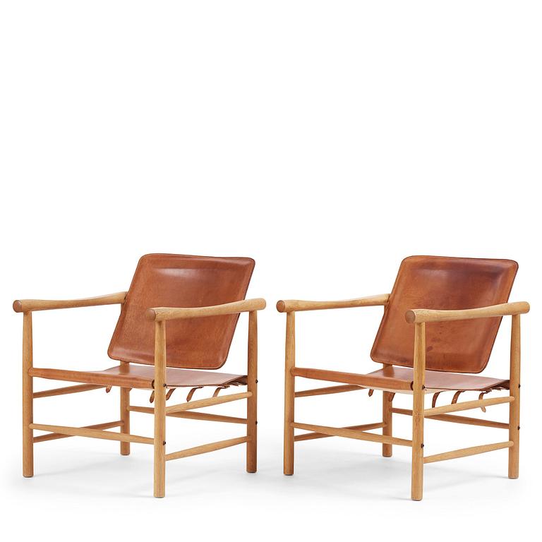 Kai Lyngfeldt-Larsen, a pair of safari chairs model "506", Søborg Møbelfabrik, Denmark, 1960s.