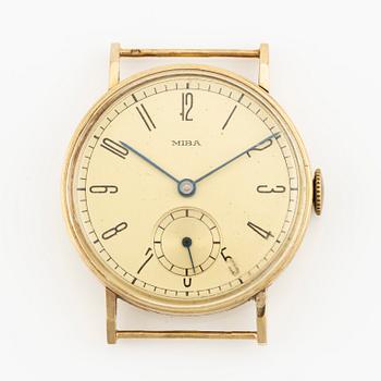Miba, 14K gold, wristwatch, 30.5 mm.