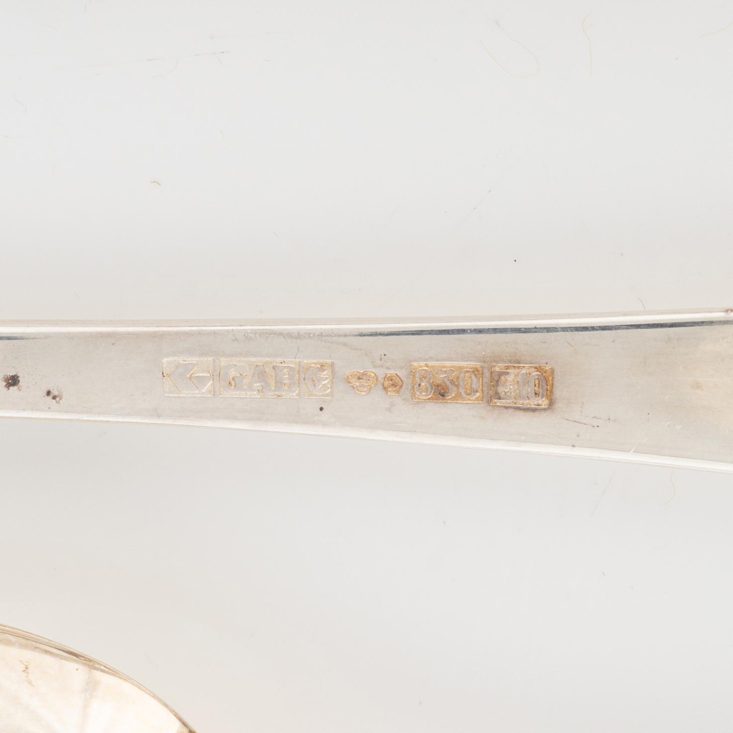 A 49-piece Swedish silver cutlery, bearing the mark of GAB. including Eskilstuna 1979.