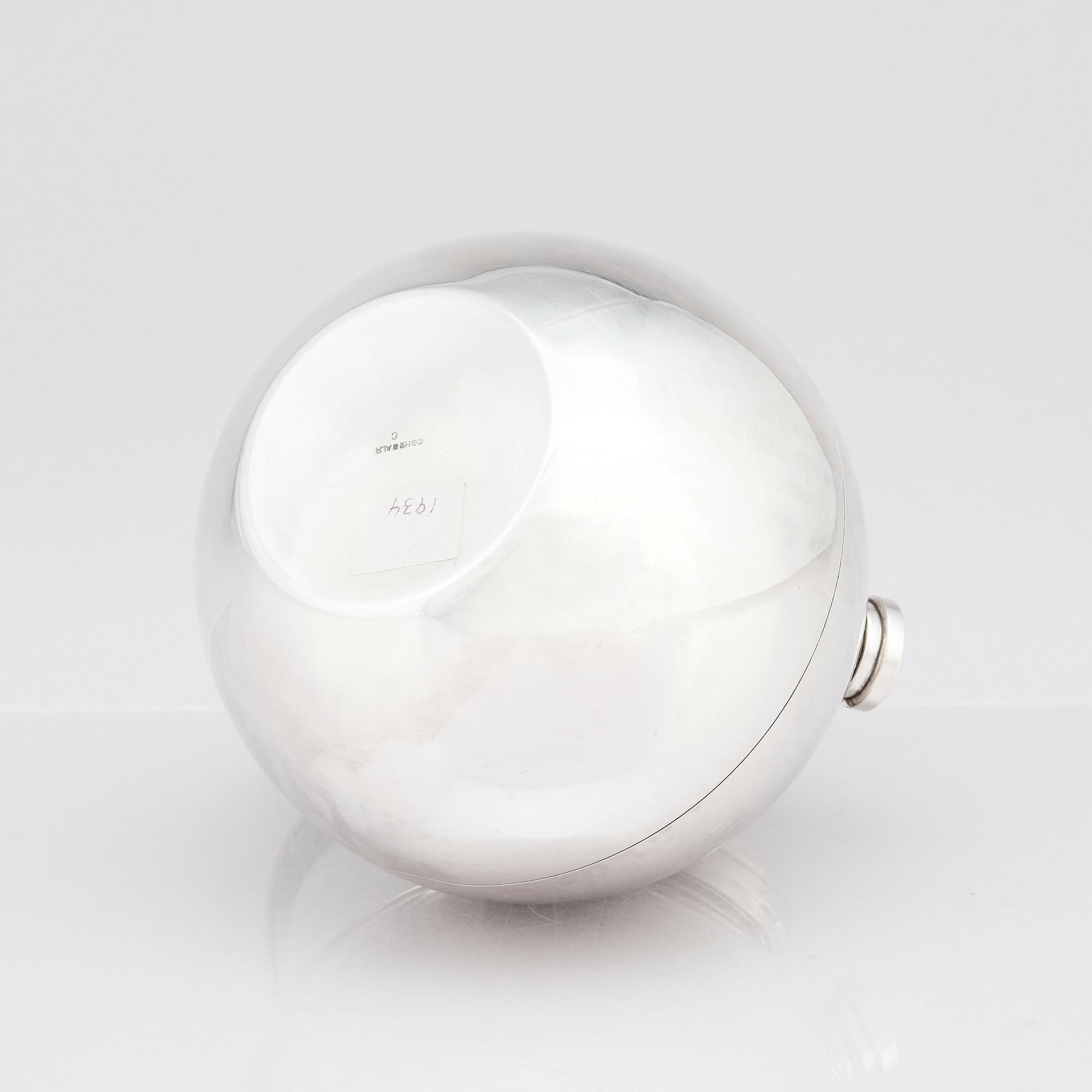 Sylvia Stave, cocktailshaker/barblandare, modell 3547, C.G. Hallberg, Stockholm 1930-tal. Formgiven år 1934.