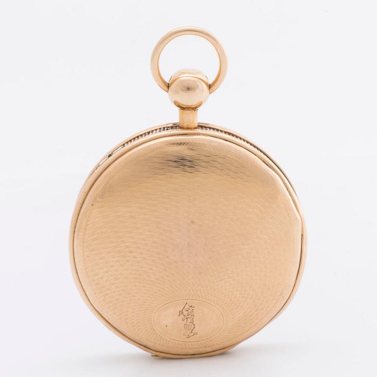 Pocket Watch, marked "BREGUET", turn of the century 1800, ca 52 mm..