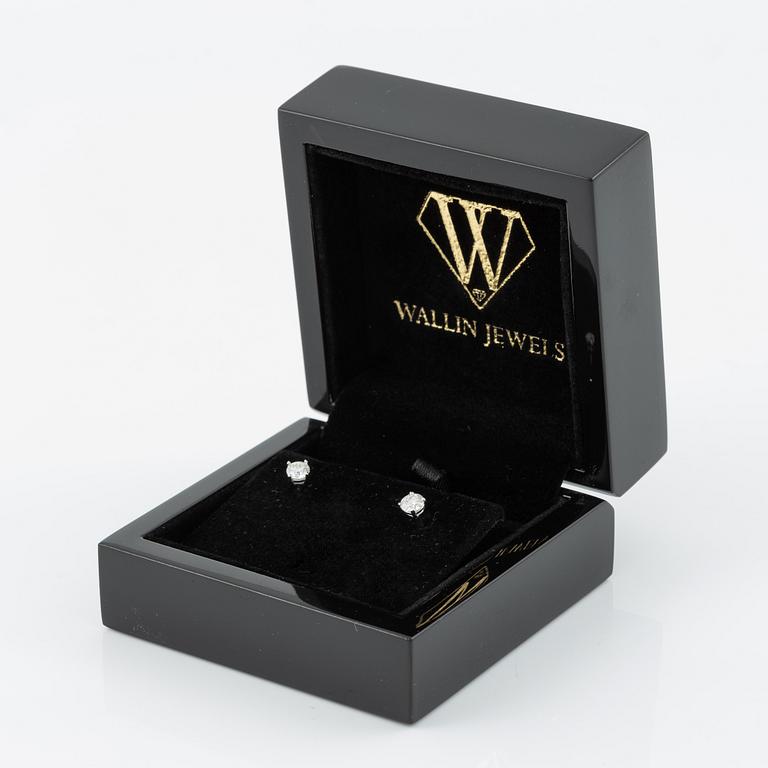 Earrings, a pair, 18K white gold with brilliant-cut diamonds.