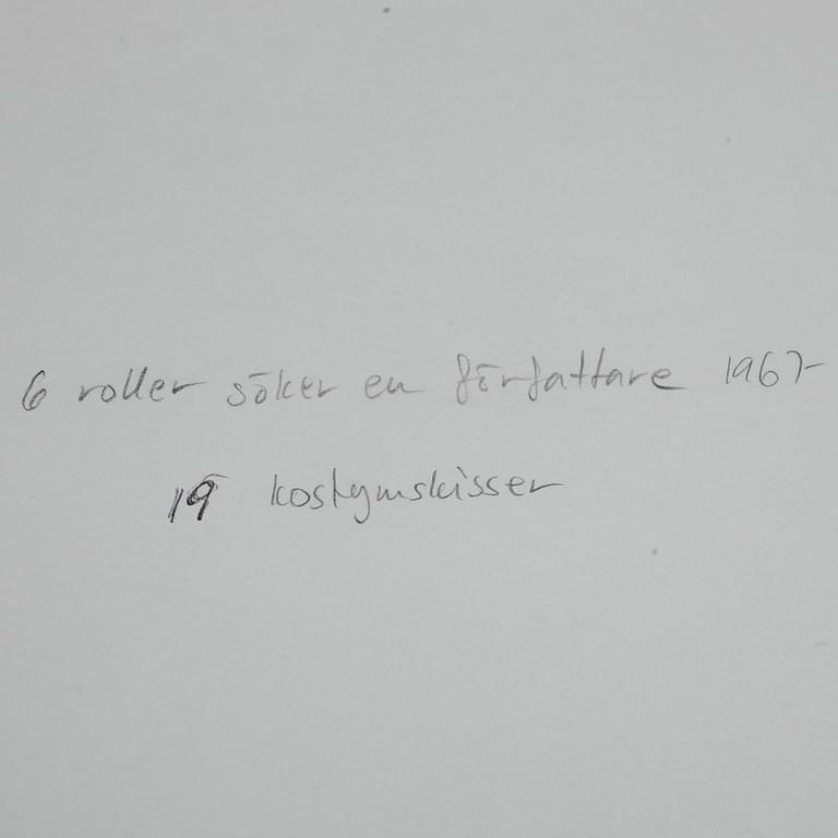 MAX GOLDSTEIN, kostymskisser, 19 st, sign o dat. 1966-1967.