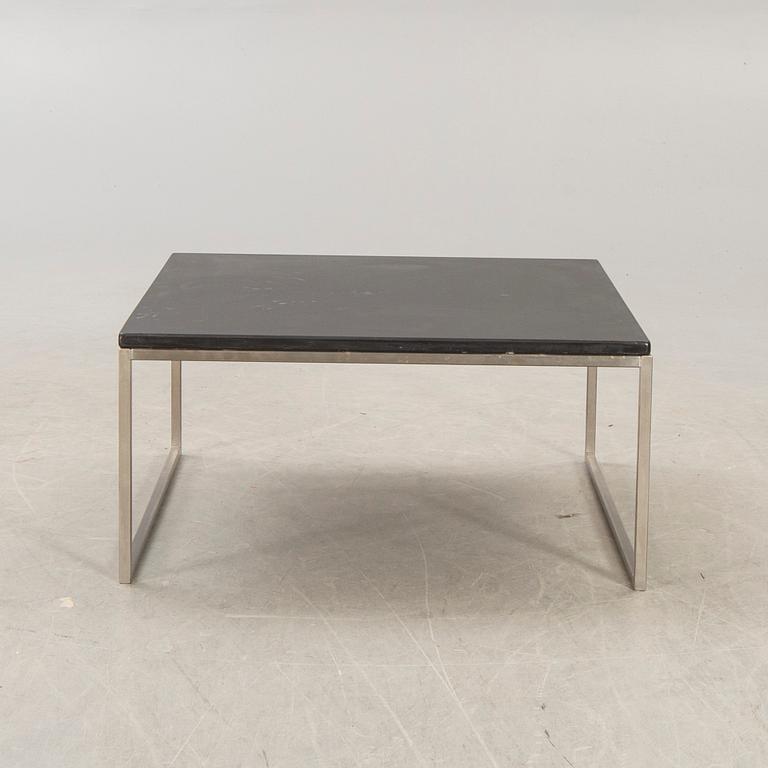 A slate and metal late 20th century coffee table.