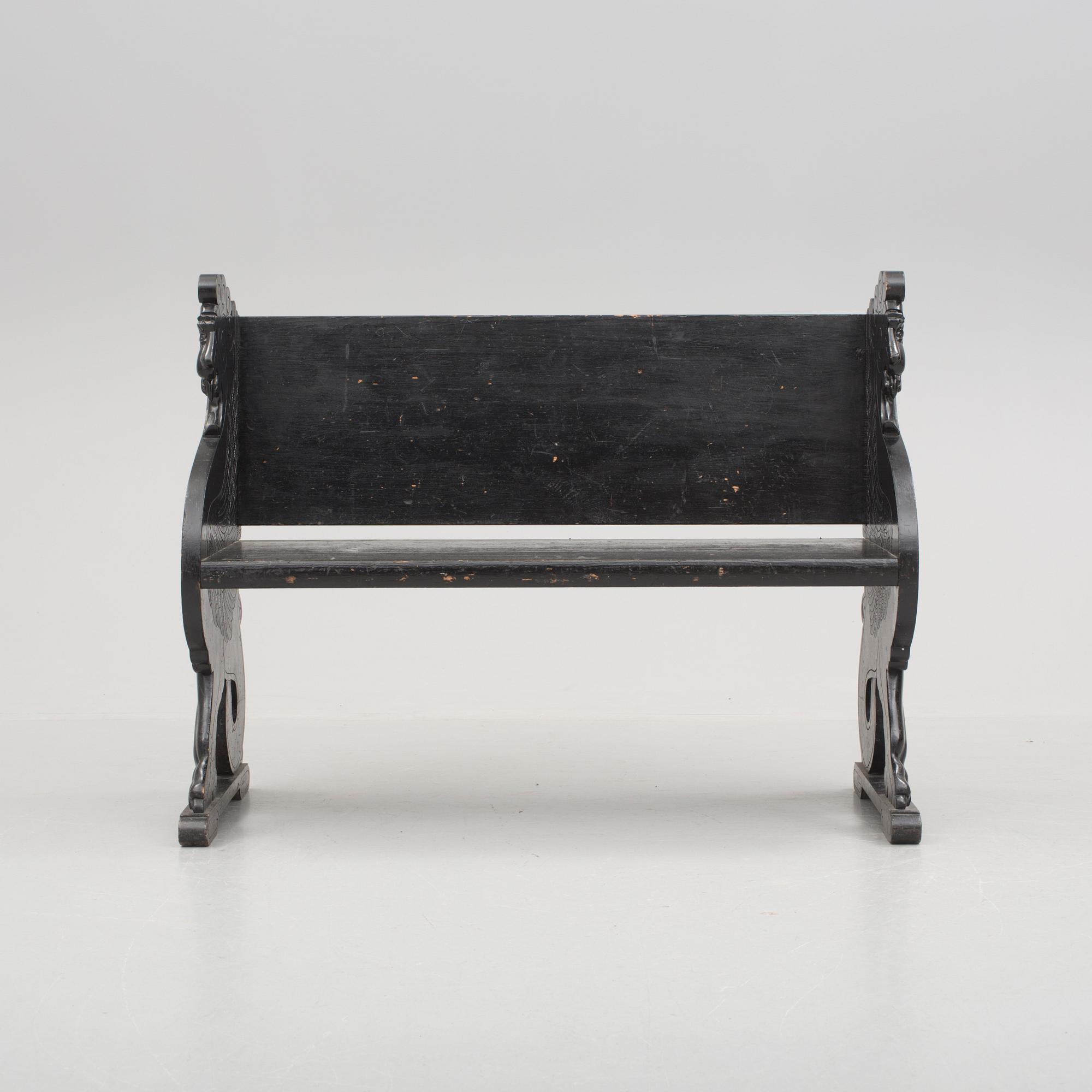 BÄNK, fornnordisk stil, sent 1800-tal.