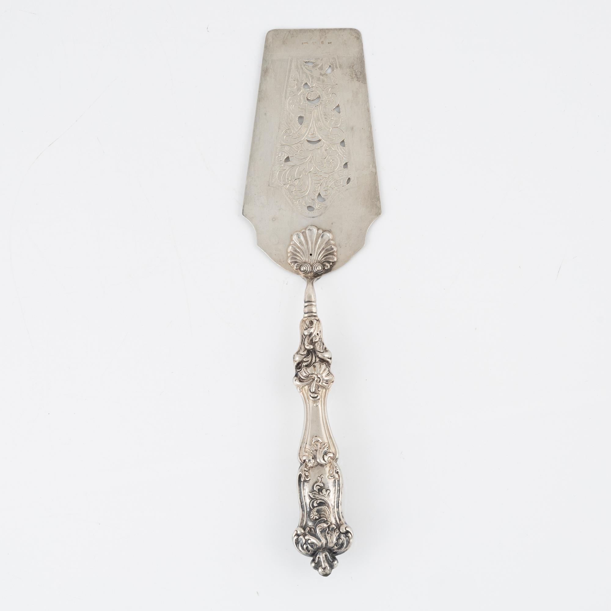 A silver fish server, Stockholm, 1848.