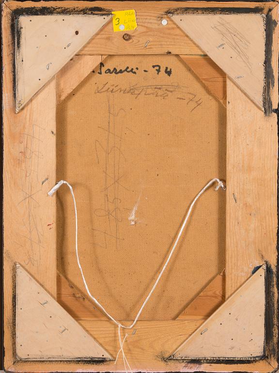 Paavo Sarelli, öljy levylle, signeerattu.