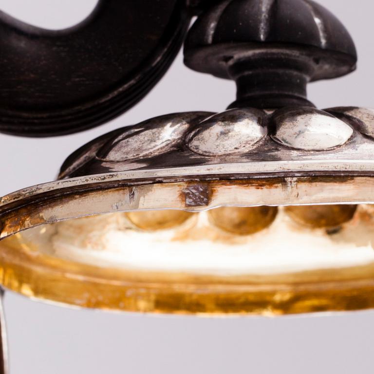 A 19th Century Russian Silver Tea Pot, assay master Nikolai Lukich Dubrovin, Moscow 1831.