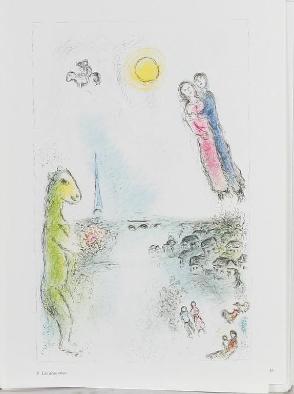 MARC CHAGALL (FRANKRIKE), MAPP, grafik, Derriére Le Miroir. Tryck år 1981.