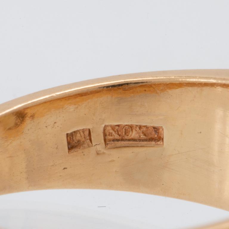 An 18K gold ring set with a step-cut citrine by Axel Svensson Malmö 1979.