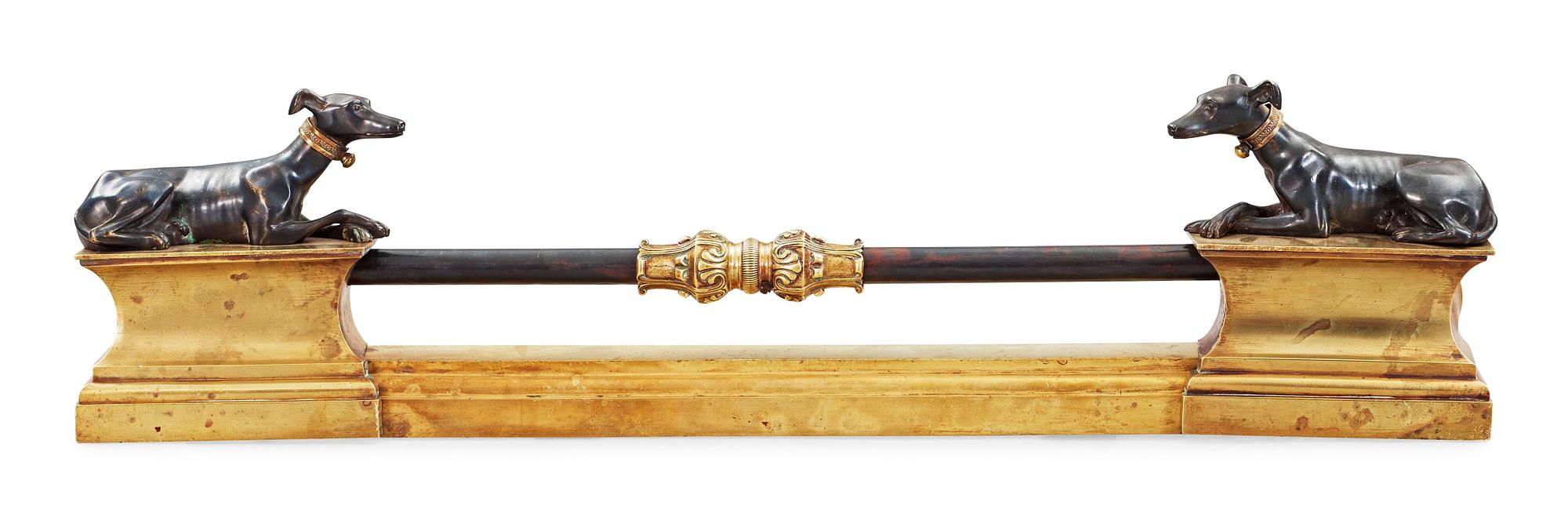 A pair of French 19th century fire dogs.