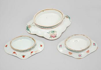 FAT, 3 st, porslin, Kina, 1800-tal.