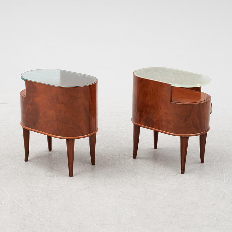 Axel Larsson, presumably, a pair of bedside tables, Svenska Möbelfabrikerna, Bodafors, 1940s.