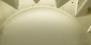 AIMO OKKOLIN, A CRYSTAL VASE. Water lily. Signed Aimo Okkolin Riihimäen Lasi Oy. Designed in 1960.