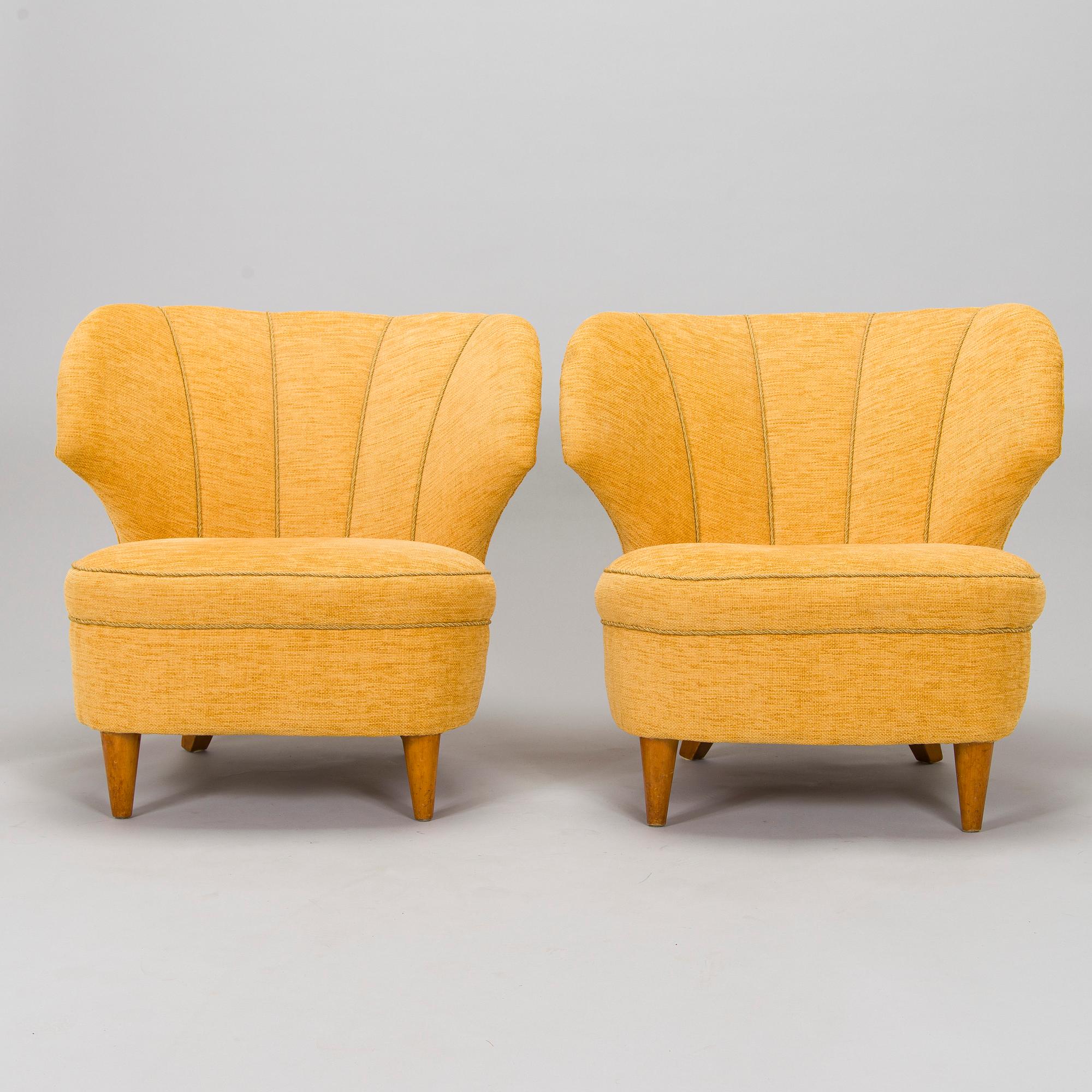 A pair of armchairs, mid-20th century.