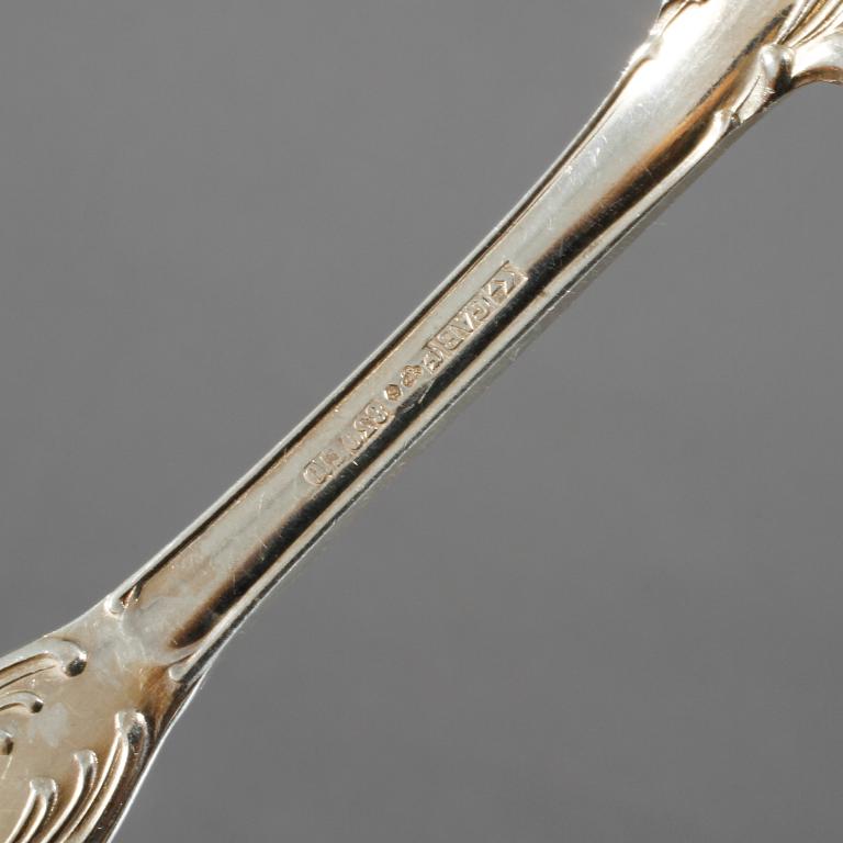 BESTICKSERVIS, 47 delar, silver, "Prins Albert", GAB samt C G Hallberg, 1900-talets andra hälft, total vikt ca 1910 g.