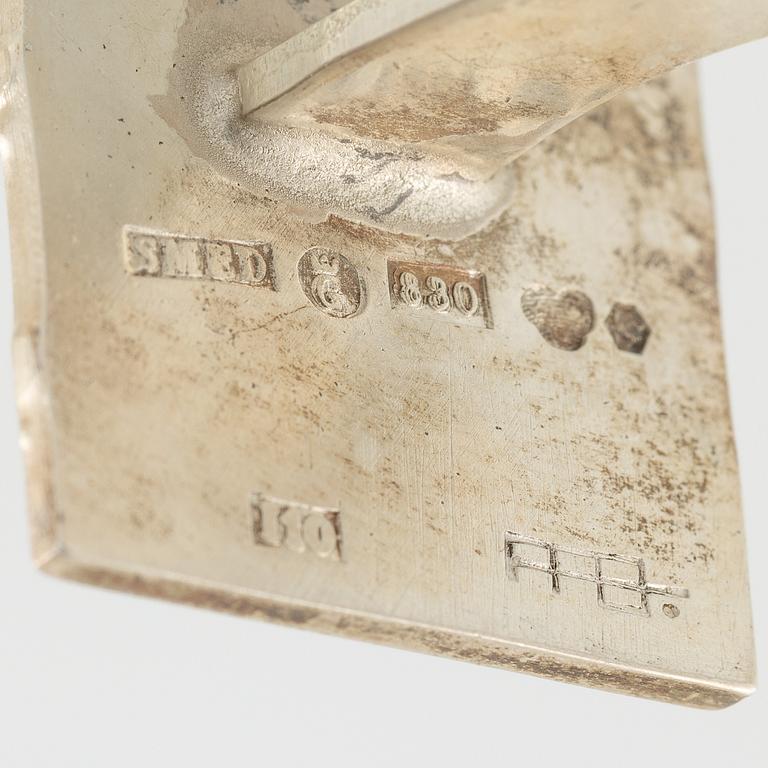 Lars Arby, fyra par manschettknappar, sterlingsilver och silver, Göteborg  bland annat 1964 och 1973.