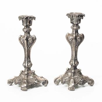 Jacob Engelbert Sundberg, ljusstakar, ett par, silver, Sundsvall 1852.