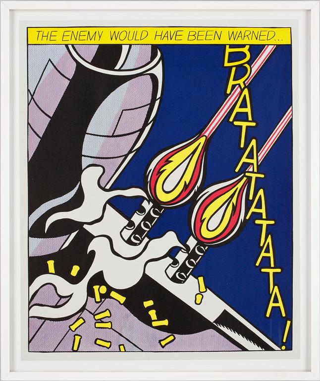 ROY LICHTENSTEIN, efter, triptyk, färgseriegrafi,