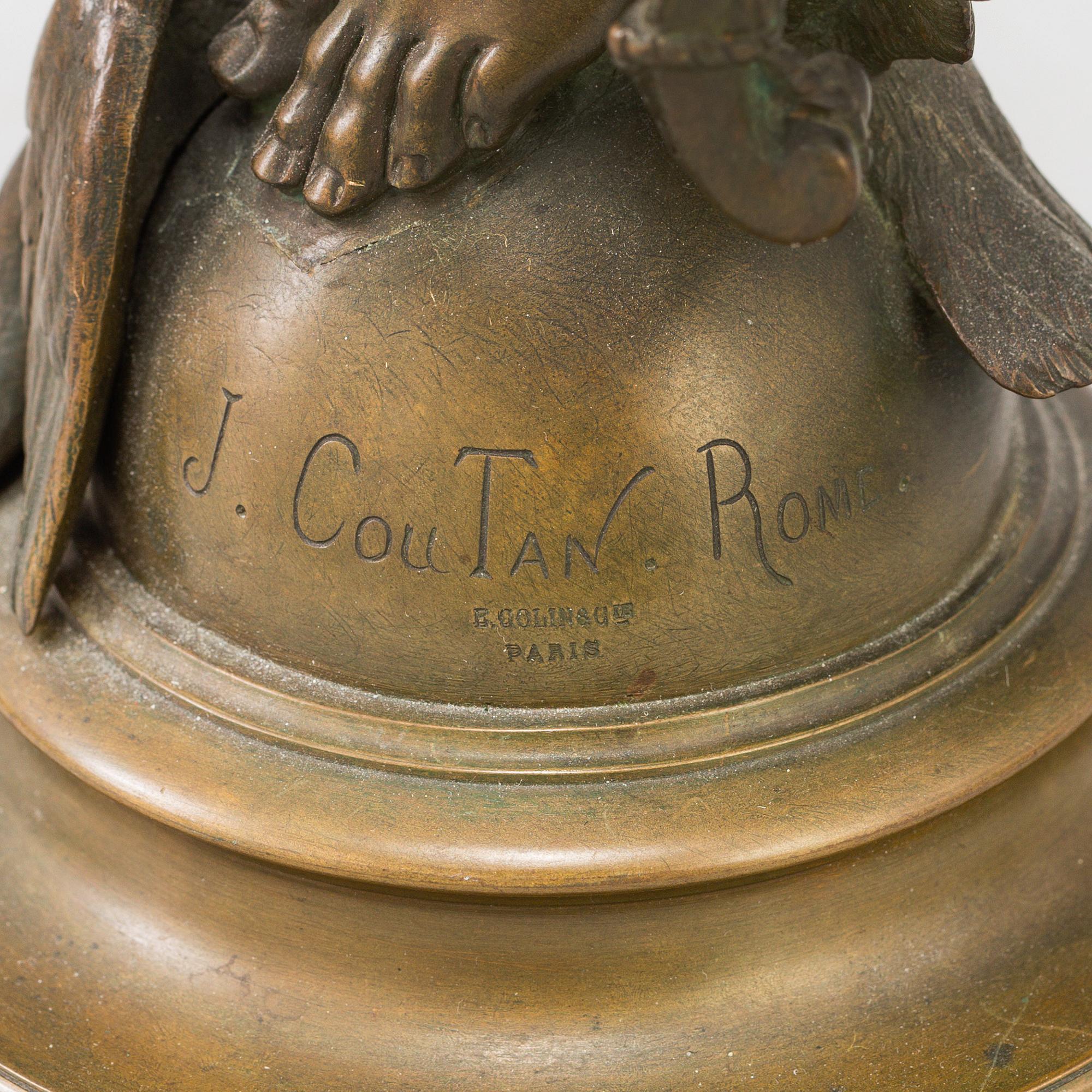 JULES FÉLIX COUTAN, sculpture, bronze, signed "J Coutan Rome" foundry stamp E.COLIN & CIE.PARIS.