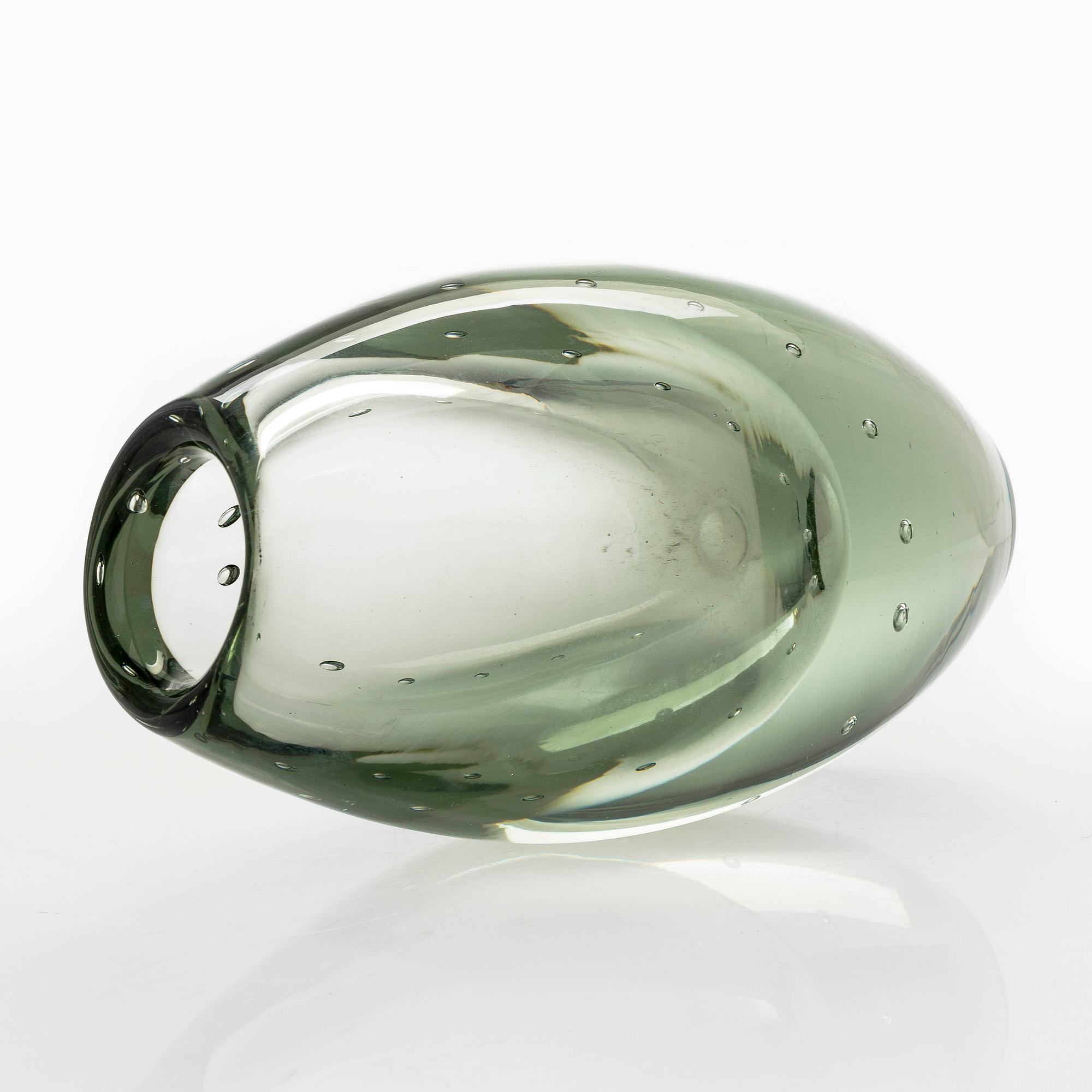 Gunnel Nyman, maljakko, "Helminauha", signeerattu G. Nyman, Nuutajärvi Notsjö -54.