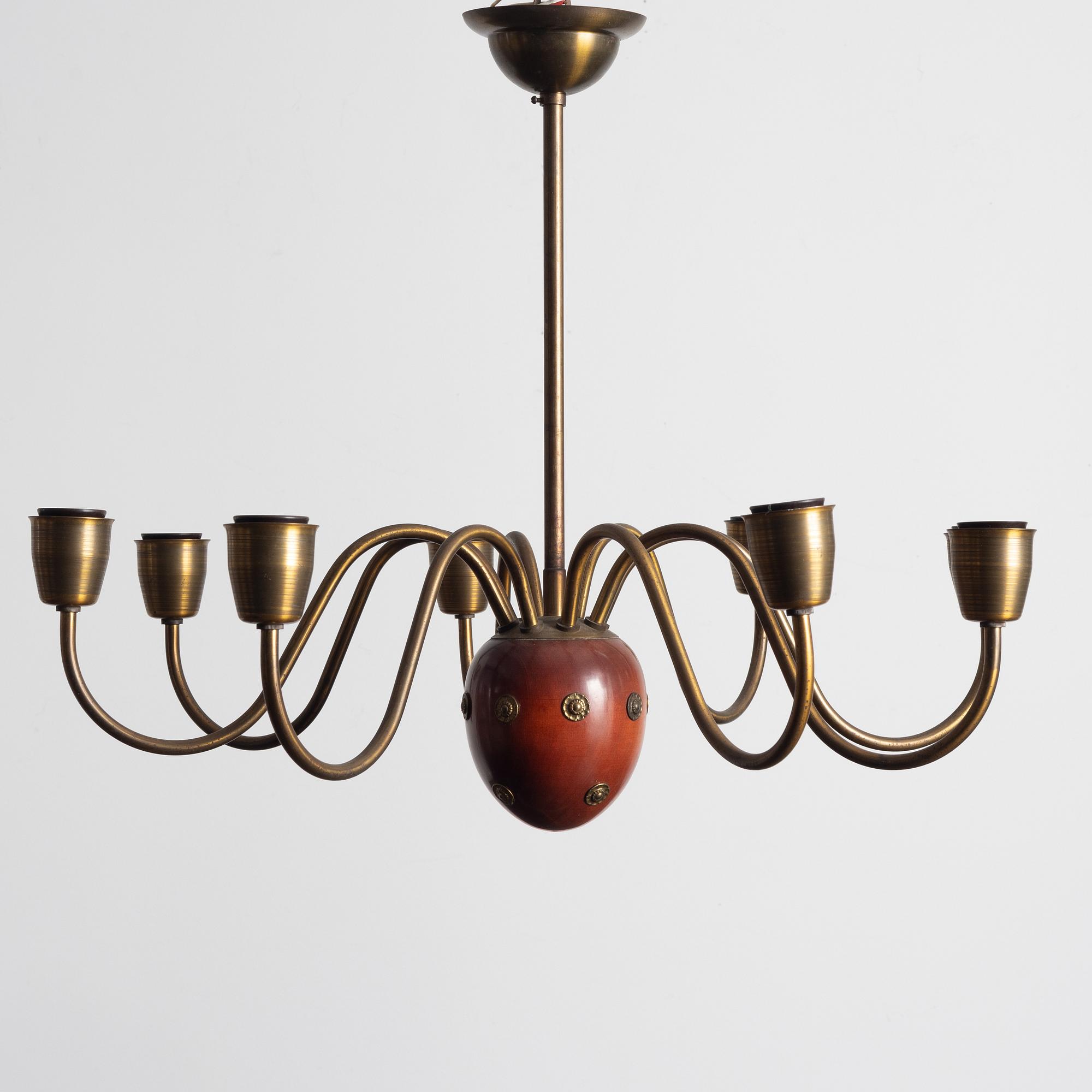 Hans Bergström, taklampa, ateljé Lyktan, Åhus, 1940-50-tal.