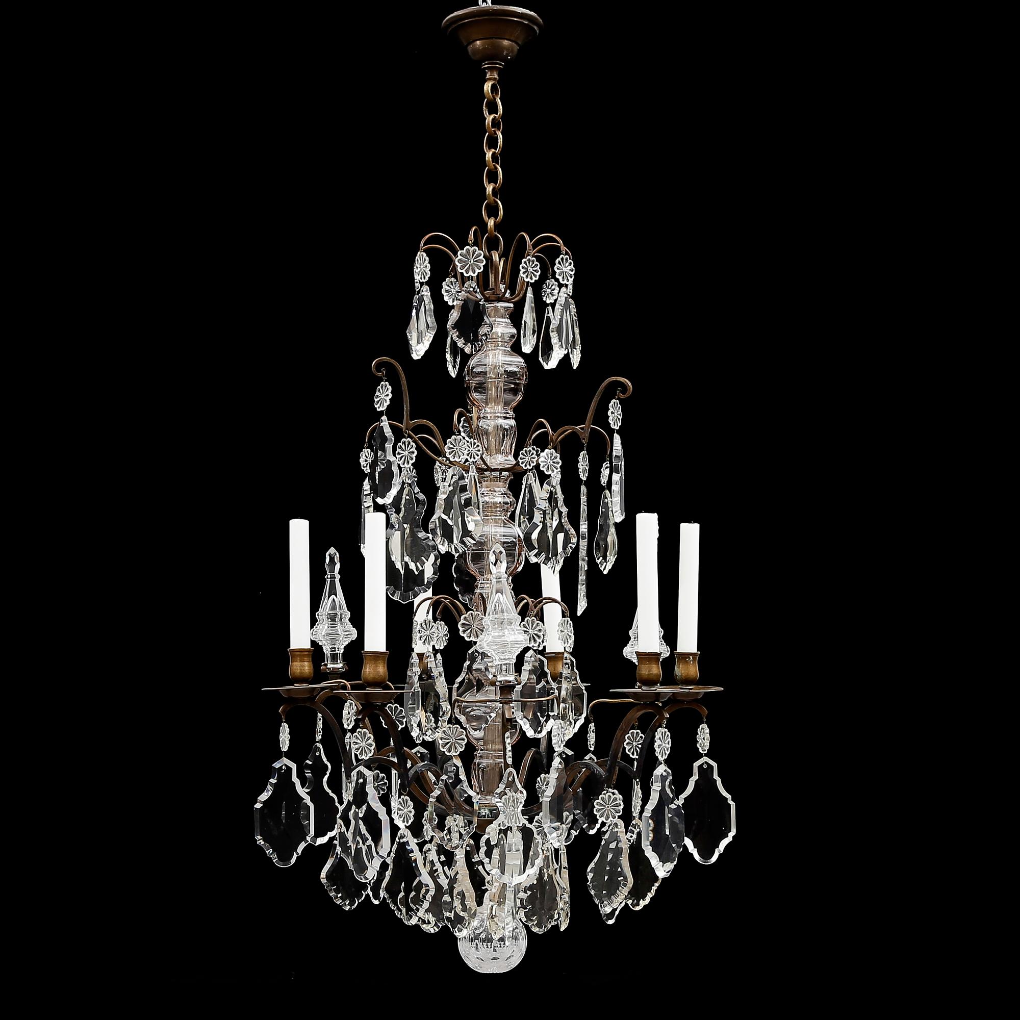 LJUSKRONA, barockstil, 1900-talets början. Höjd ca 85 cm.