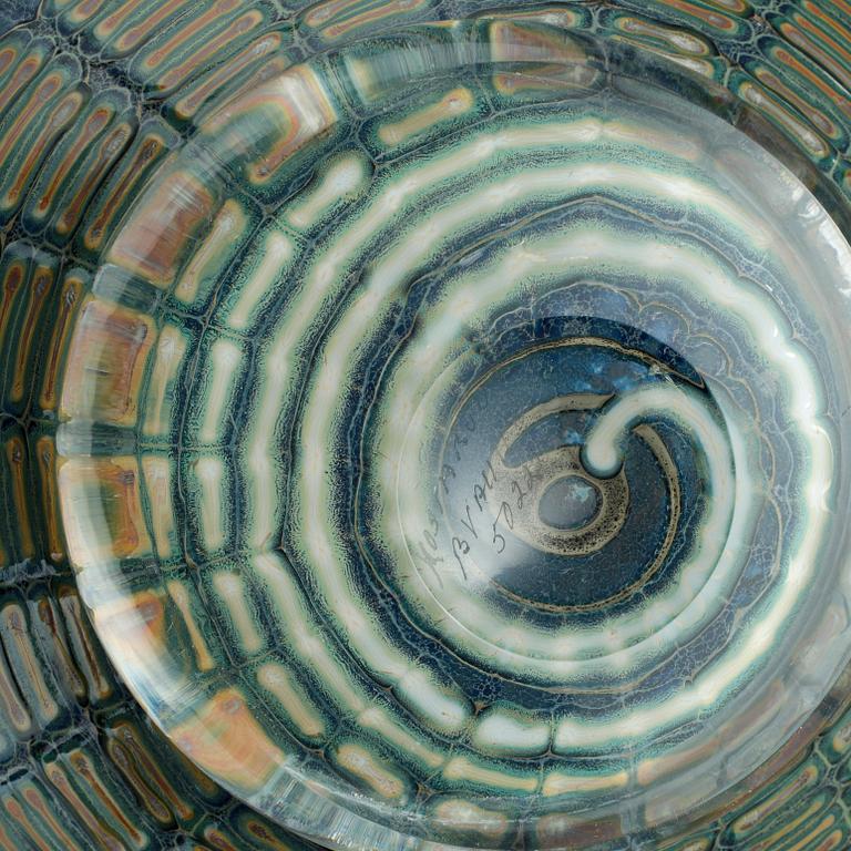 SKÅL, Bertil Vallien, Kosta Boda "Påfågel/Peacock", 1990-tal.