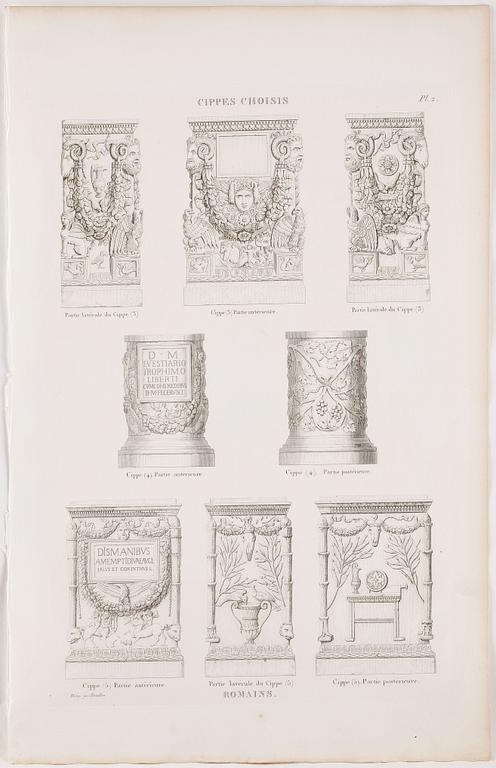 PIERRE BOUILLON, Kopparstick, 2 st, 1800-talets första fjärdedel.