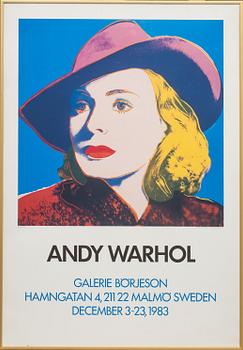 ANDY WARHOL, efter, affisch, Galerie Börjeson 1983.