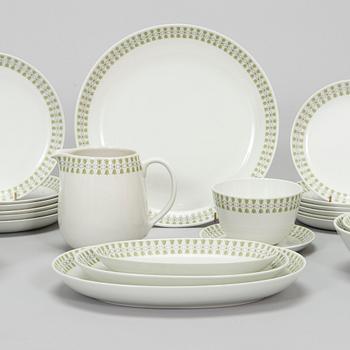 Raija Uosikkinen, A 32-piece set of 'Lily of the valley' faience dinnerware for Arabia 1960s.