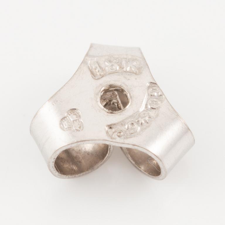Earrings, a pair, 18K white gold with brilliant-cut diamonds.