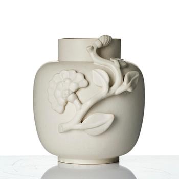 Wilhelm Kåge, a "Carrara" ceramic vase and bowl, Gustavsberg 1930s-40s.