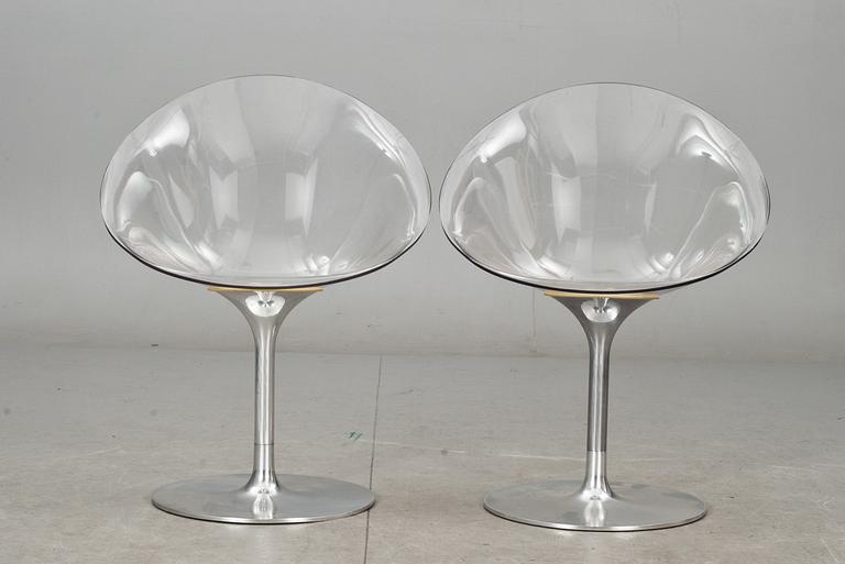 STOLAR, 2 st. "Eros", Philippe Starck för Kartell, Italien, 1900-/2000-tal.