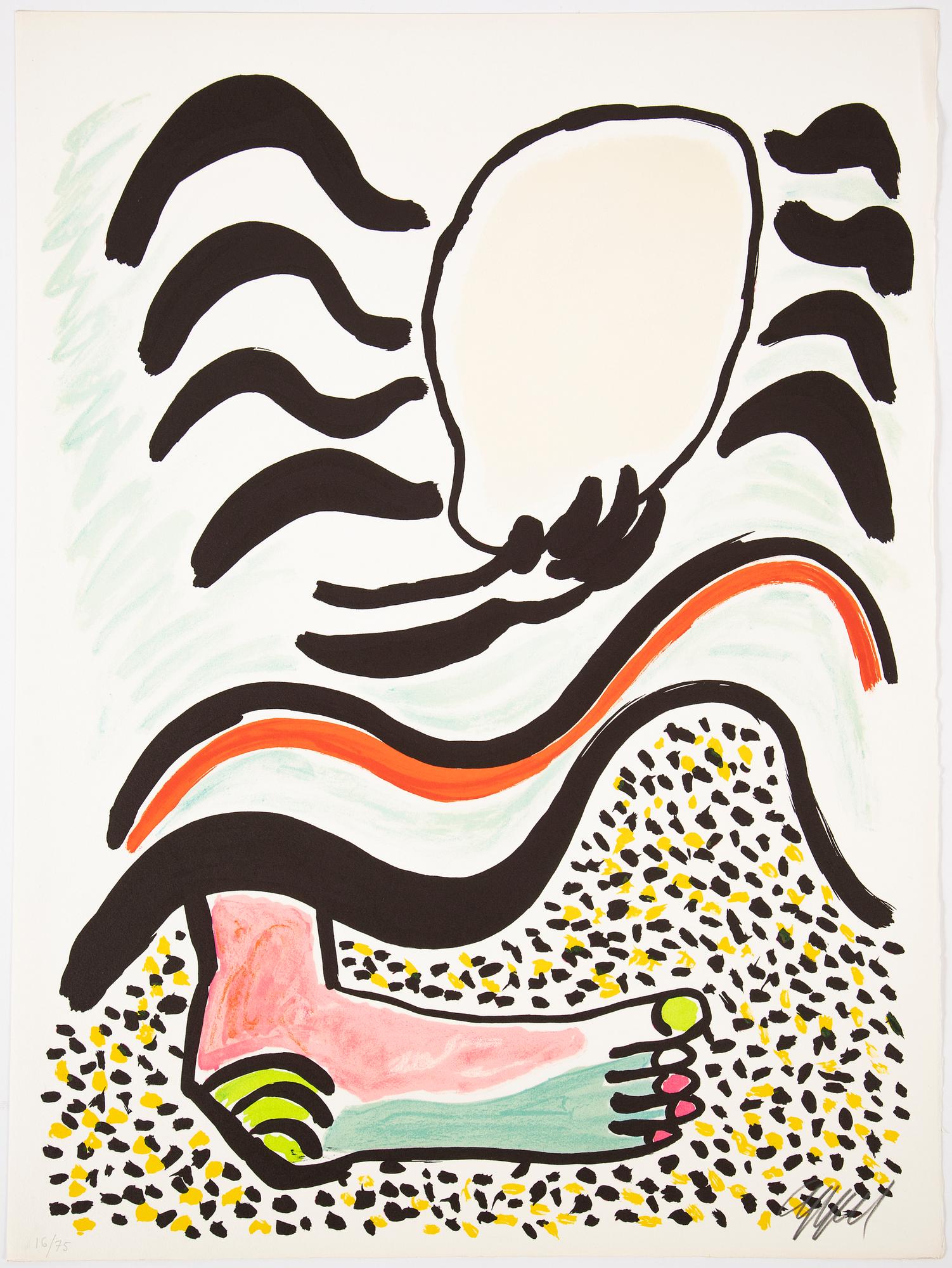 Karel Appel, portfolio with 5 lithographs in colour, "Tantrika 1", 1983, signed 16/75.