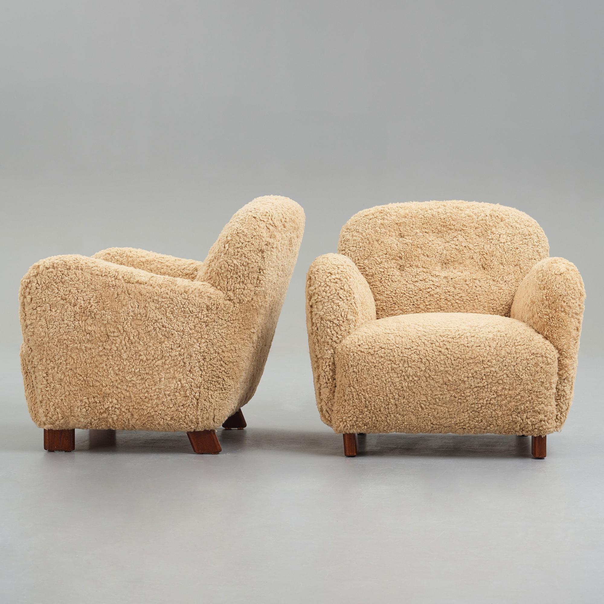 Fritz Hansen, "1565", fåtöljer 1 par, Fritz Hansen Danmark 1940-tal.