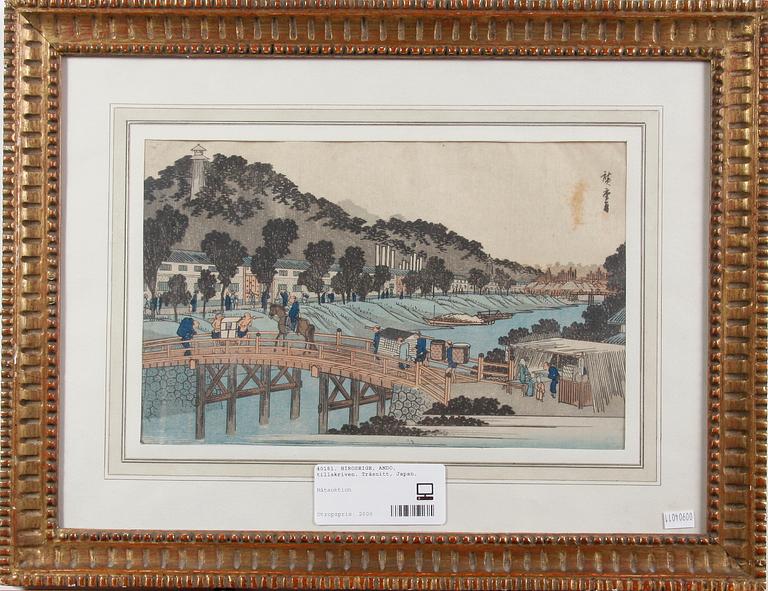 HIROSHIGE, ANDO, tillskriven. Träsnitt, Japan.