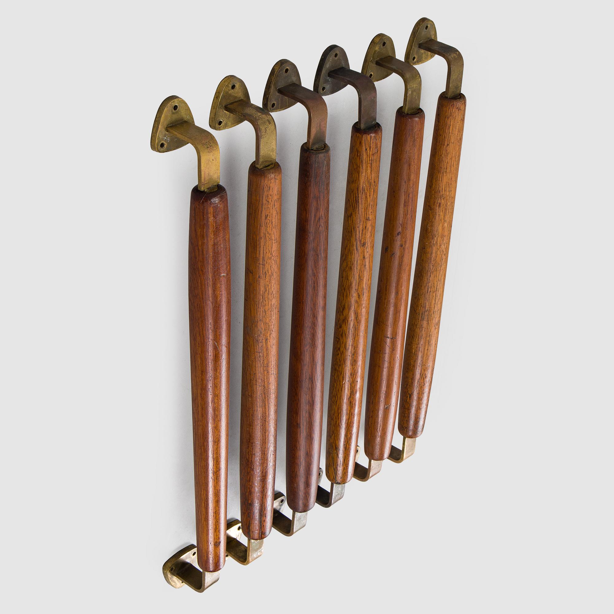 Dörrhandtag, 6 st, 1900-talets mitt.