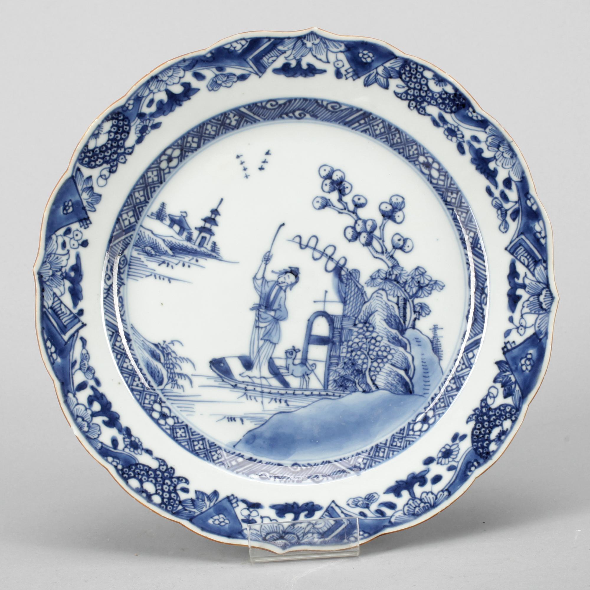 TALLRIKAR, 9 st, porslin, Qing dynastin, Qianlong (1735-96).