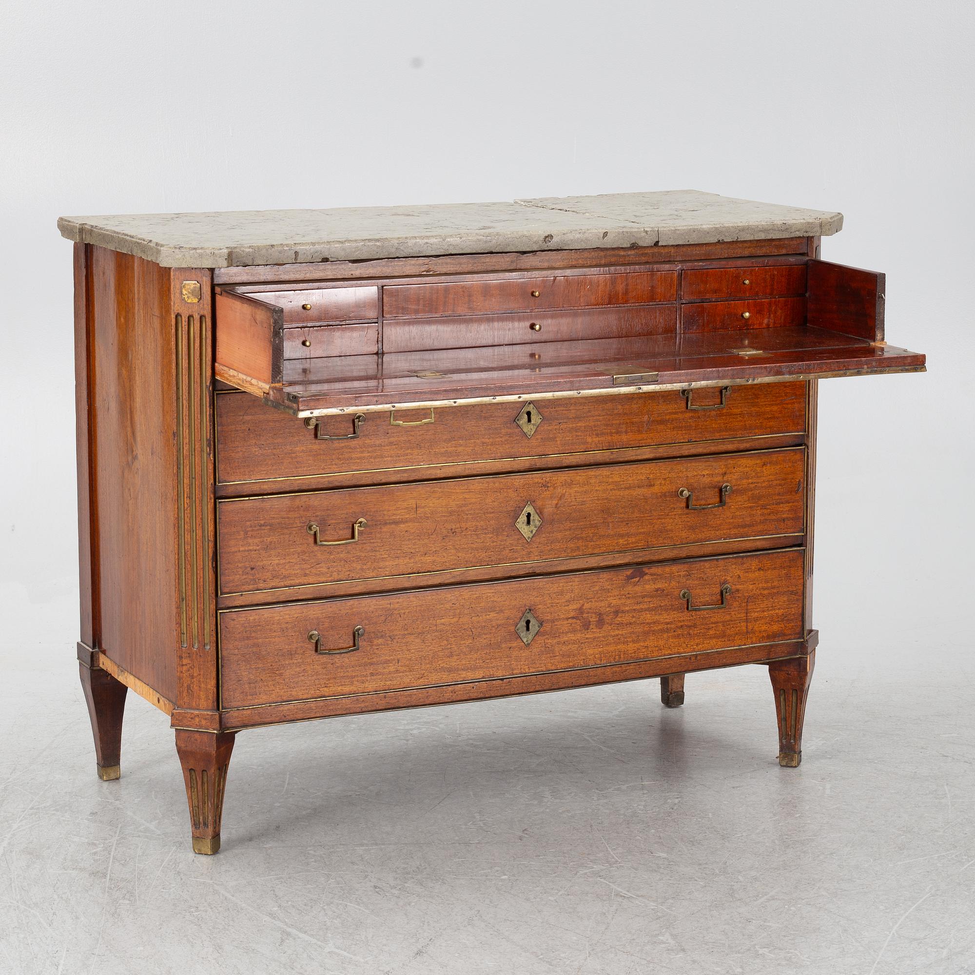Johan Jacob Almgren, a Gustavian chest of drawers, Stockholm, late 18th Century.