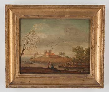 Johan Philip Korn Attributed to, Landscape with a country mansion.