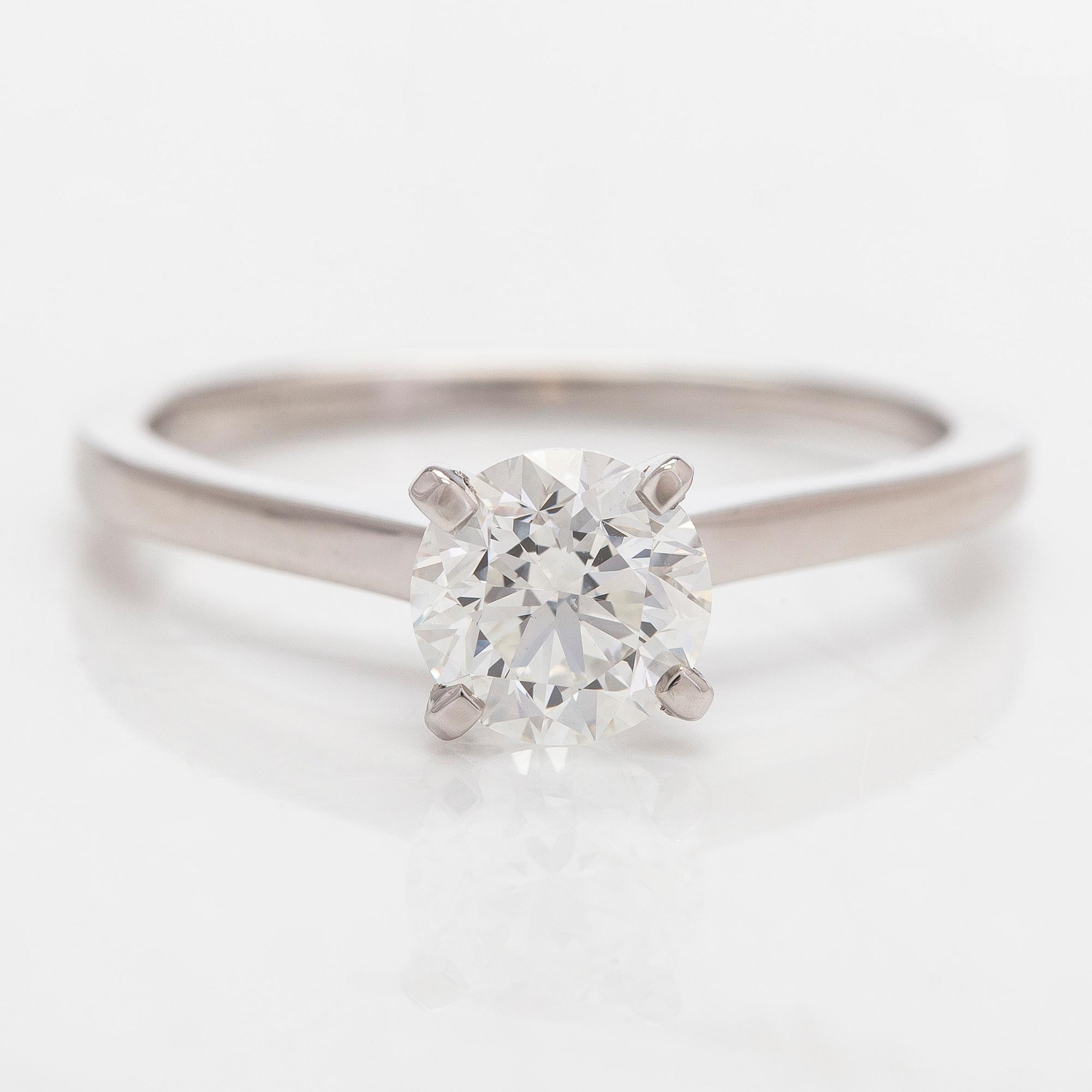 Ring, 14K guld med briljantslipad diamant.