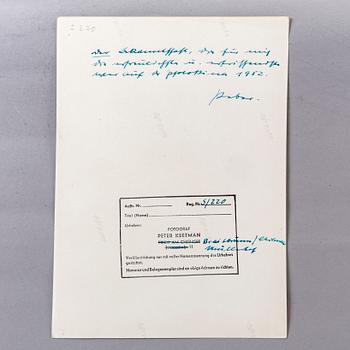 peter Keetman, photography stamped signature verso 1950/60s.