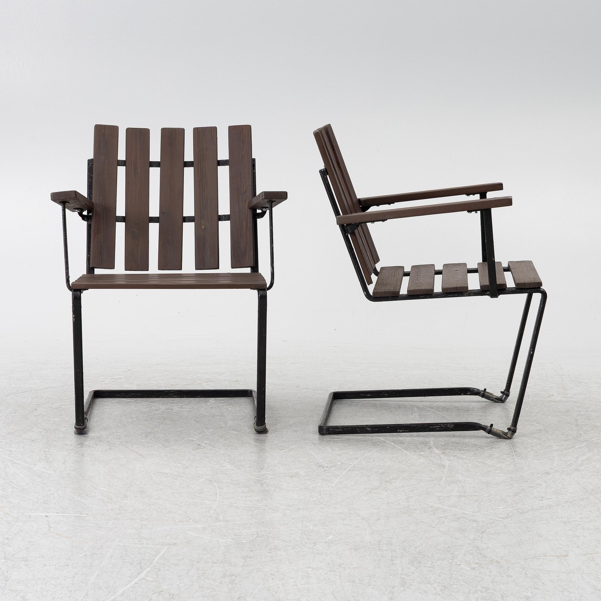 A five-piece garden suite, Grythyttan, mid-20th Century.