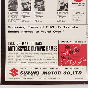 Poster, Suzuki, Isle of Man TT race, 1960s.